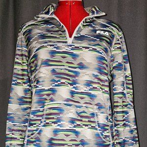 Fila Sport 1/4 Zip Long Sleeve Pullover Sport Performance w/ Thumb Holes
